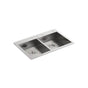 Kohler - VaultE 33'' top-/undermount double-bowl kitchen sink - Stainless Steel