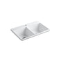 Kohler - BrookfieldE 33'' top-mount double-bowl kitchen sink - White