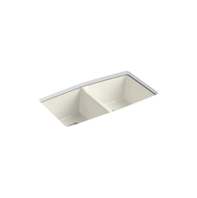 Kohler - BrookfieldE 33'' undermount double-bowl kitchen sink - Biscuit