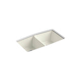 Kohler - BrookfieldE 33'' undermount double-bowl kitchen sink - Biscuit