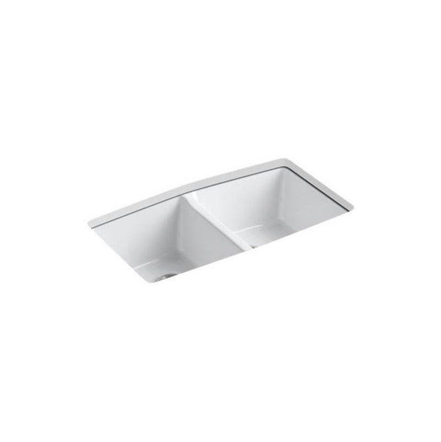 Kohler - BrookfieldE 33'' undermount double-bowl kitchen sink - White