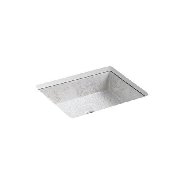 Kohler - Empress BouquetE Kathryn 19-3/4'' square undermount bathroom sink, no overflow - Empress Bouquet