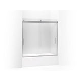 Kohler - Levity Sliding bath door, 59-3/4'' H x 56-5/8 - 59-5/8'' W, with 1/4'' thick Crystal Clear glass - Bright Silver