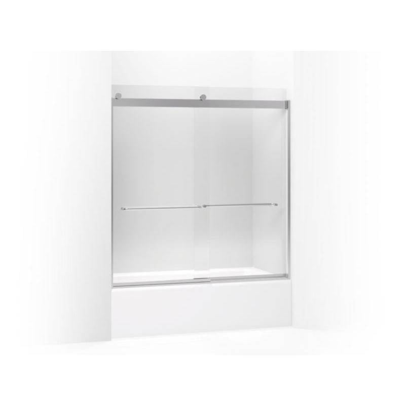 Kohler - Levity Sliding bath door, 62'' H x 56-5/8 - 59-5/8'' W, with 1/4'' thick Crystal Clear glass - Bright Silver