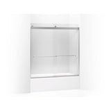 Kohler - Levity Sliding bath door, 62'' H x 56-5/8 - 59-5/8'' W, with 1/4'' thick Crystal Clear glass - Bright Silver