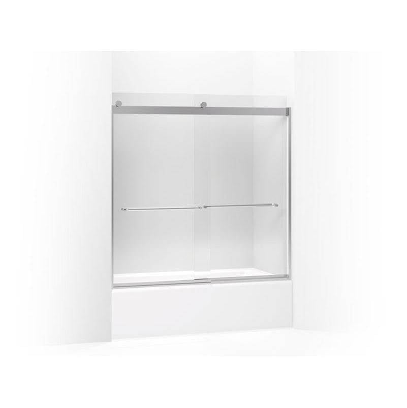 Kohler - Levity Sliding bath door, 59-3/4'' H x 56-5/8 - 59-5/8'' W, with 1/4'' thick Crystal Clear glass - Bright Silver