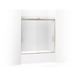 Kohler - Levity Sliding bath door, 62'' H x 56-5/8 - 59-5/8'' W, with 1/4'' thick Frosted glass - Anodized Brushed Bronze