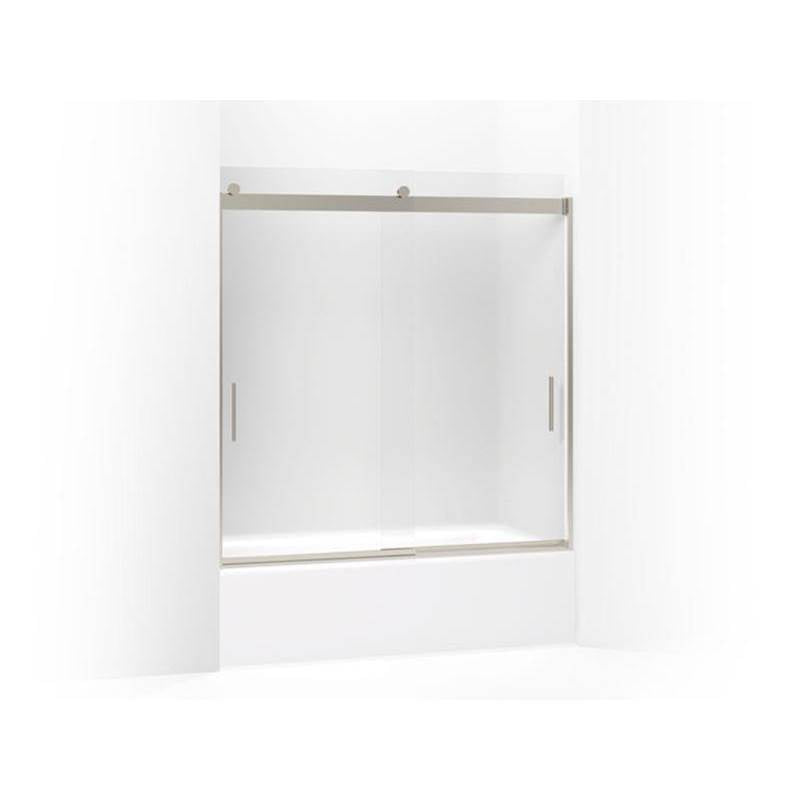 Kohler - Levity Sliding bath door, 62'' H x 56-5/8 - 59-5/8'' W, with 1/4'' thick Frosted glass - Matte Nickel