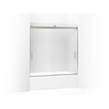 Kohler - Levity Sliding bath door, 62'' H x 56-5/8 - 59-5/8'' W, with 1/4'' thick Frosted glass - Matte Nickel