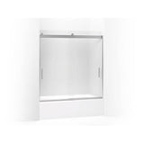 Kohler - Levity Sliding bath door, 62'' H x 56-5/8 - 59-5/8'' W, with 1/4'' thick Frosted glass - Bright Silver