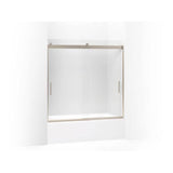 Kohler - Levity Sliding bath door, 59-3/4'' H x 56-5/8 - 59-5/8'' W, with 1/4'' thick Frosted glass - Anodized Brushed Bronze