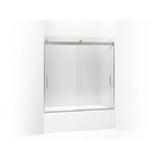 Kohler - Levity Sliding bath door, 59-3/4'' H x 56-5/8 - 59-5/8'' W, with 1/4'' thick Crystal Clear glass - Matte Nickel