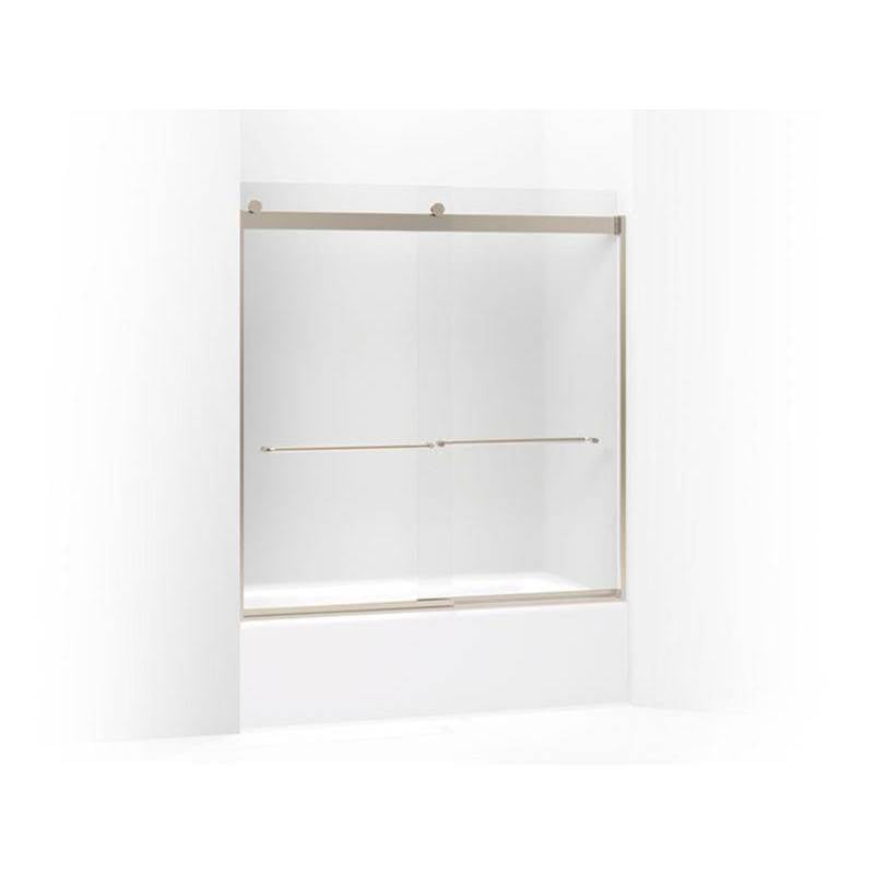 Kohler - Levity Sliding bath door, 62'' H x 56-5/8 - 59-5/8'' W, with 1/4'' thick Frosted glass - Anodized Brushed Bronze
