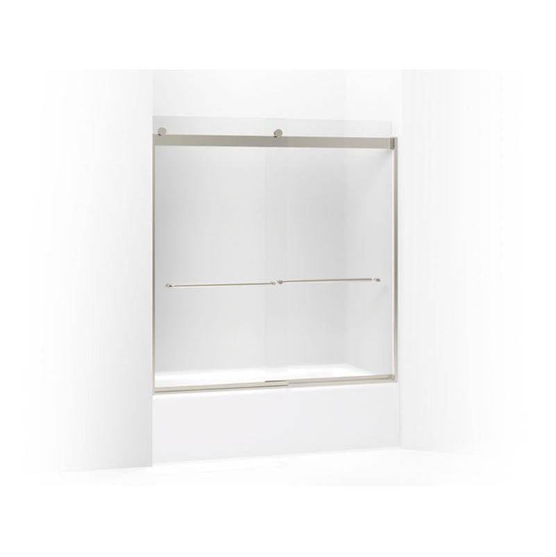 Kohler - Levity Sliding bath door, 62'' H x 56-5/8 - 59-5/8'' W, with 1/4'' thick Frosted glass - Matte Nickel