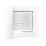 Kohler - Levity Sliding bath door, 62'' H x 56-5/8 - 59-5/8'' W, with 1/4'' thick Frosted glass - Matte Nickel