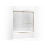 Kohler - Levity Sliding bath door, 62'' H x 56-5/8 - 59-5/8'' W, with 1/4'' thick Crystal Clear glass - Anodized Brushed Bronze