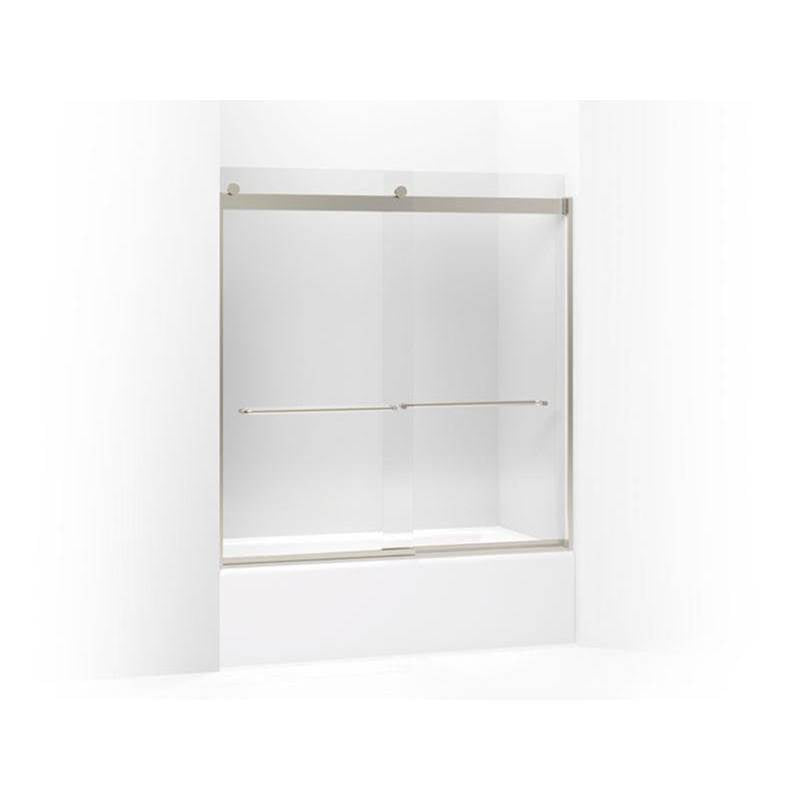 Kohler - Levity Sliding bath door, 62'' H x 56-5/8 - 59-5/8'' W, with 1/4'' thick Crystal Clear glass - Matte Nickel