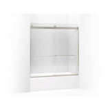 Kohler - Levity Sliding bath door, 62'' H x 56-5/8 - 59-5/8'' W, with 1/4'' thick Crystal Clear glass - Matte Nickel