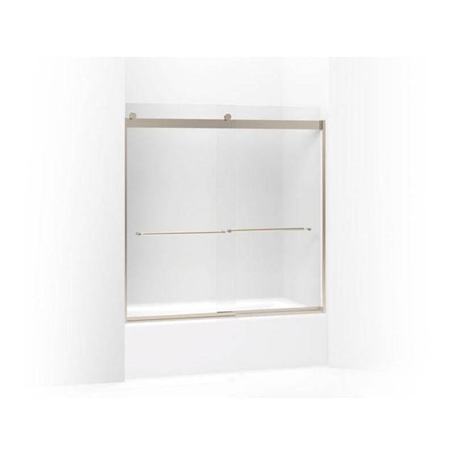 Kohler - Levity Sliding bath door, 59-3/4'' H x 56-5/8 - 59-5/8'' W, with 1/4'' thick Frosted glass - Anodized Brushed Bronze