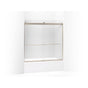 Kohler - Levity Sliding bath door, 59-3/4'' H x 56-5/8 - 59-5/8'' W, with 1/4'' thick Frosted glass - Anodized Brushed Bronze