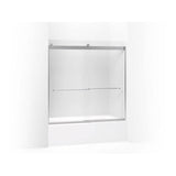 Kohler - Levity Sliding bath door, 59-3/4'' H x 56-5/8 - 59-5/8'' W, with 1/4'' thick Frosted glass - Bright Silver
