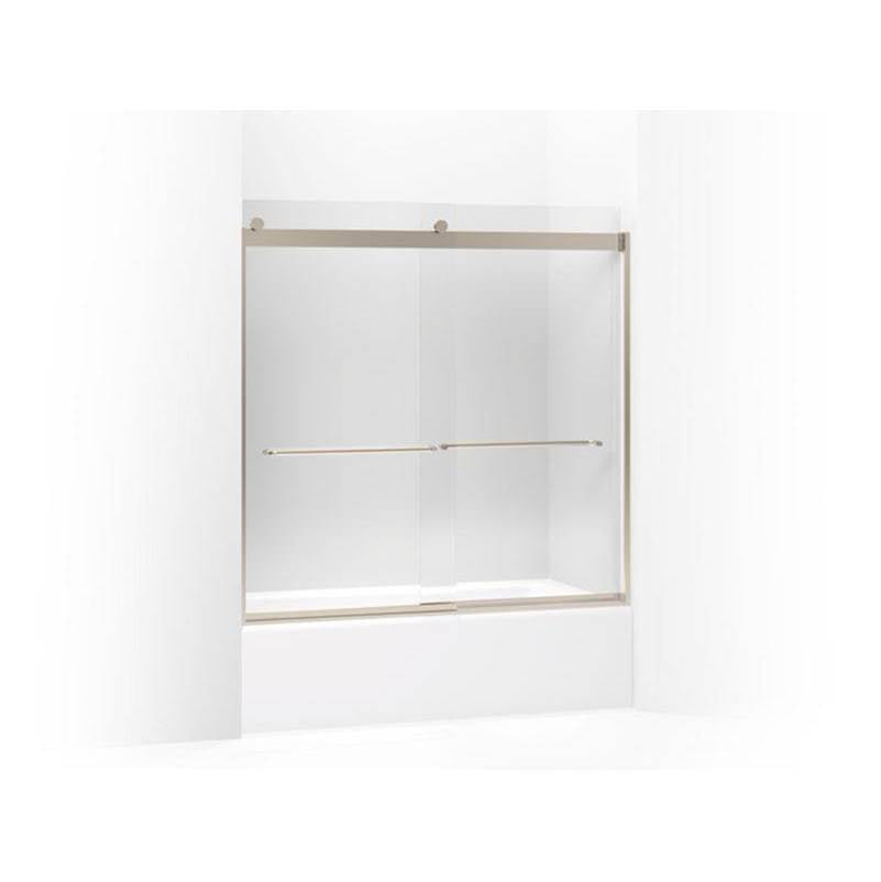 Kohler - Levity Sliding bath door, 59-3/4'' H x 56-5/8 - 59-5/8'' W, with 1/4'' thick Crystal Clear glass - Anodized Brushed Bronze