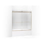 Kohler - Levity Sliding bath door, 59-3/4'' H x 56-5/8 - 59-5/8'' W, with 1/4'' thick Crystal Clear glass - Anodized Brushed Bronze