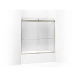 Kohler - Levity Sliding bath door, 59-3/4'' H x 56-5/8 - 59-5/8'' W, with 1/4'' thick Crystal Clear glass - Matte Nickel