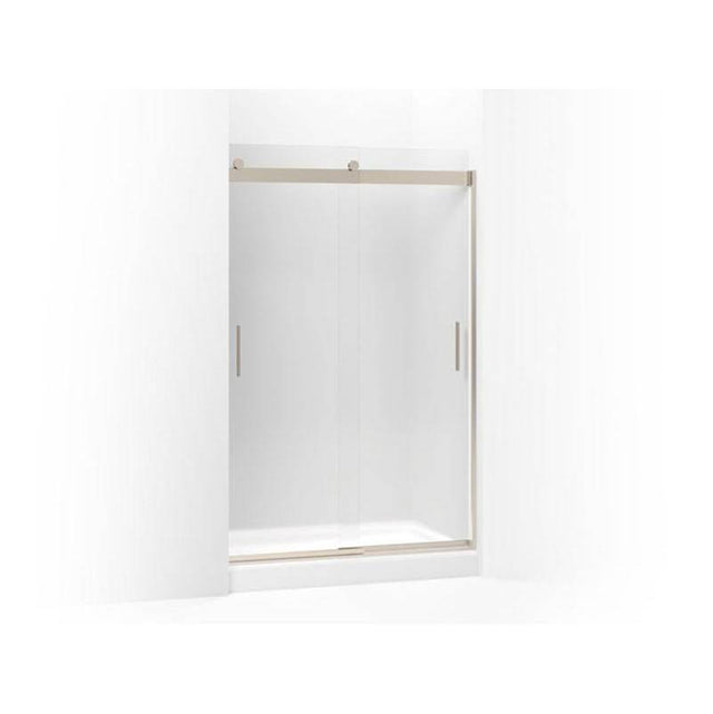 Kohler - Levity Sliding shower door, 74'' H x 43-5/8 - 47-5/8'' W, with 1/4'' thick Frosted glass - Anodized Brushed Bronze
