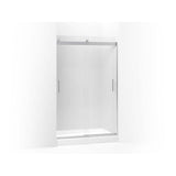 Kohler - Levity Sliding shower door, 74'' H x 43-5/8 - 47-5/8'' W, with 1/4'' thick Frosted glass - Bright Silver