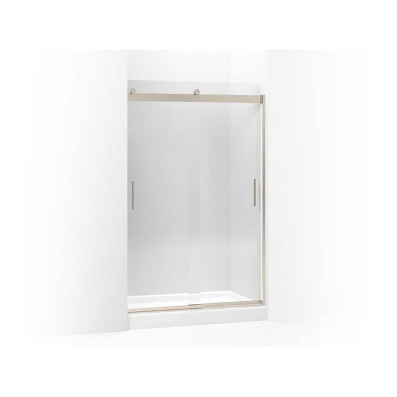 Kohler - Levity Sliding shower door, 74'' H x 43-5/8 - 47-5/8'' W, with 1/4'' thick Crystal Clear glass - Anodized Brushed Bronze