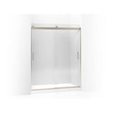 Kohler - Levity Sliding shower door, 74'' H x 56-5/8 - 59-5/8'' W, with 1/4'' thick Crystal Clear glass - Anodized Brushed Bronze