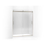 Kohler - Levity Sliding shower door, 74'' H x 56-5/8 - 59-5/8'' W, with 1/4'' thick Crystal Clear glass - Matte Nickel