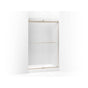 Kohler - Levity Sliding shower door, 74'' H x 44-5/8 - 47-5/8'' W, with 1/4'' thick Frosted glass - Anodized Brushed Bronze