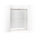 Kohler - Levity Sliding shower door, 74'' H x 56-5/8 - 59-5/8'' W, with 1/4'' thick Frosted glass - Anodized Brushed Bronze