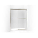 Kohler - Levity Sliding shower door, 74'' H x 56-5/8 - 59-5/8'' W, with 1/4'' thick Frosted glass - Matte Nickel