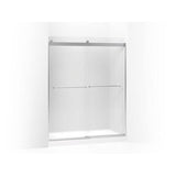 Kohler - Levity Sliding shower door, 74'' H x 56-5/8 - 59-5/8'' W, with 1/4'' thick Frosted glass - Bright Silver