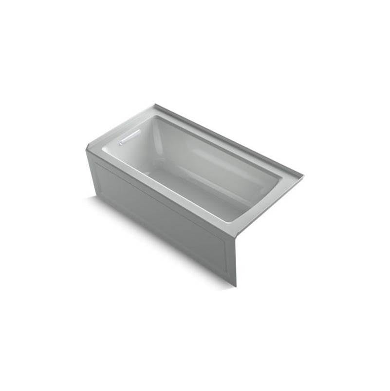 Kohler - Archer 60'' x 30'' alcove bath with Bask heated surface, alcove left drain - Ice Grey