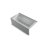 Kohler - Archer 60'' x 30'' alcove bath with Bask heated surface, alcove left drain - Ice Grey