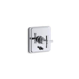 Kohler - Pinstripe Rite-Temp valve trim with push-button diverter and cross handle - Polished Chrome