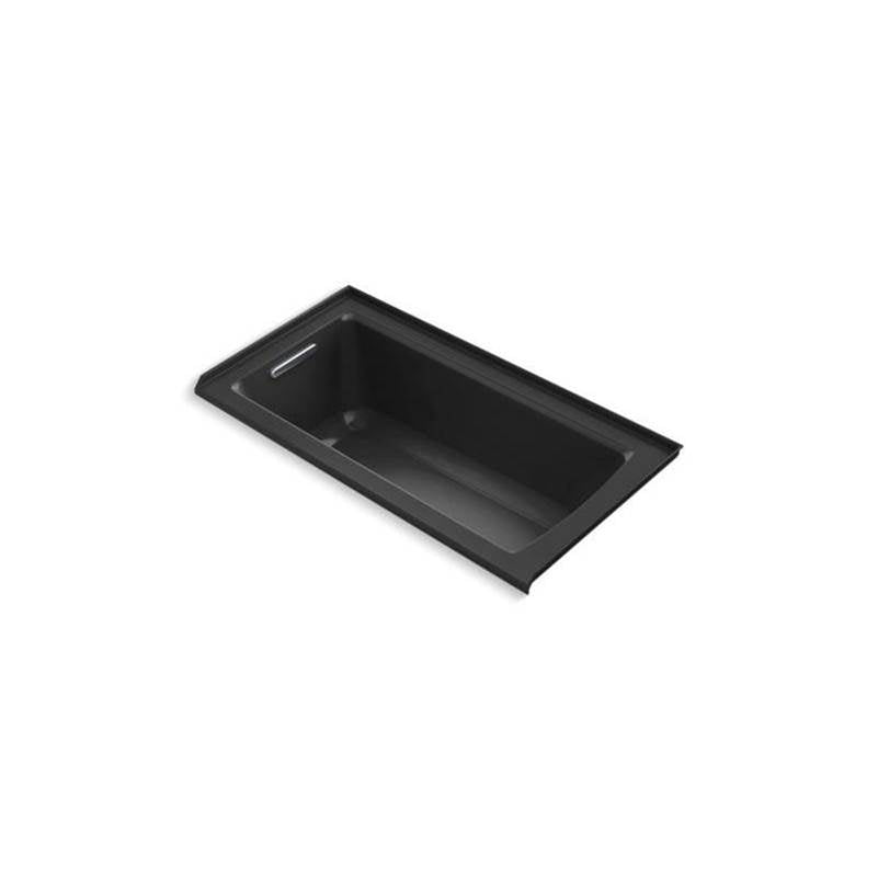 Kohler - Archer 60'' x 30'' alcove bath, left drain - Black