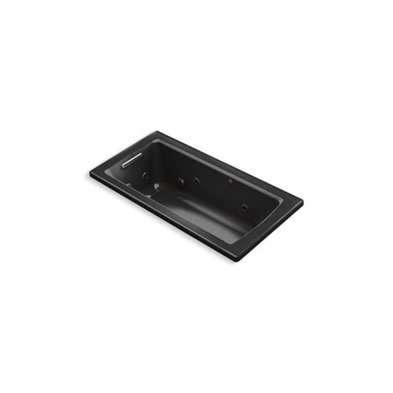 Kohler - Archer 60'' x 30'' drop-in whirlpool bath with heat and Comfort Depth design - Black
