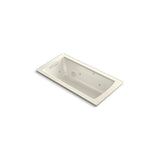 Kohler - Archer 60'' x 30'' drop-in whirlpool bath with Bask heated surface - Biscuit