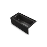 Kohler - Archer 60'' x 30'' alcove heated whirlpool bath, left drain - Black