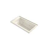 Kohler - Archer 60'' x 30'' alcove heated whirlpool bath, right drain - Biscuit