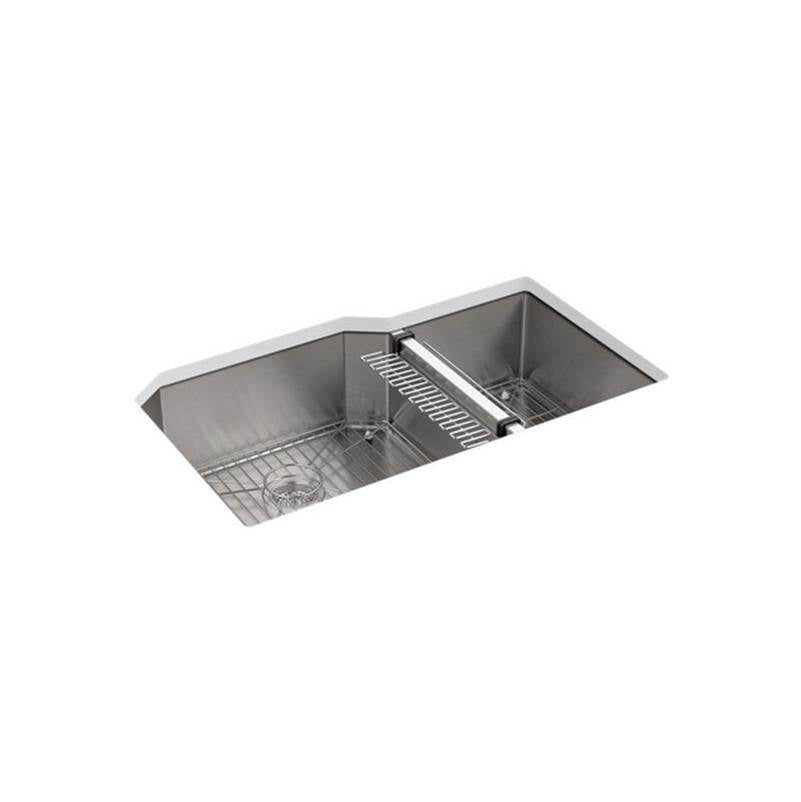 Kohler - Strive 35-1/2'' undermount double-bowl kitchen sink - Stainless Steel