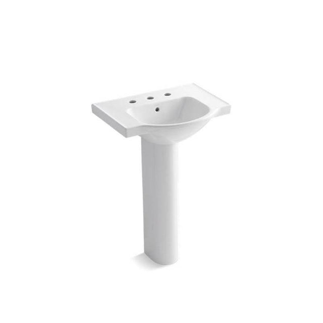 Kohler - Veer 24'' rectangular pedestal bathroom sink - White