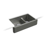 Kohler - Whitehaven Smart Divide 35-3/4'' undermount double-bowl farmhouse kitchen sink - Thunder Grey