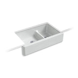 Kohler - Whitehaven Smart Divide 35-3/4'' undermount double-bowl farmhouse kitchen sink - Ice Grey