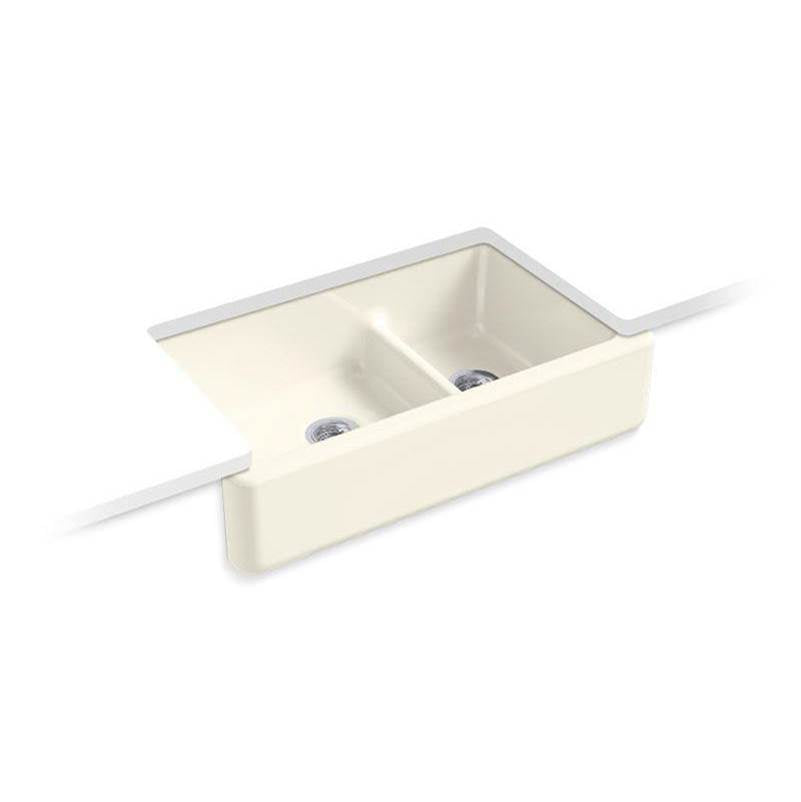 Kohler - Whitehaven Smart Divide 35-3/4'' undermount double-bowl farmhouse kitchen sink - Biscuit